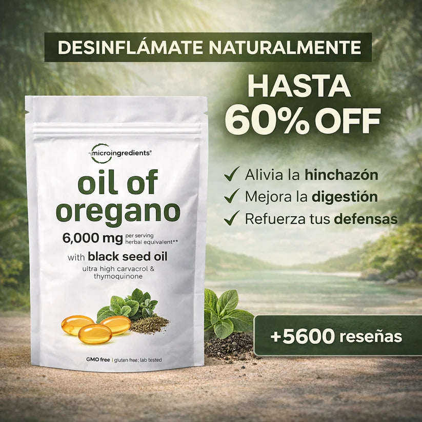 Aceite de Orégano 6000 mg x 30 Softgels - Sistema inmune y defensas