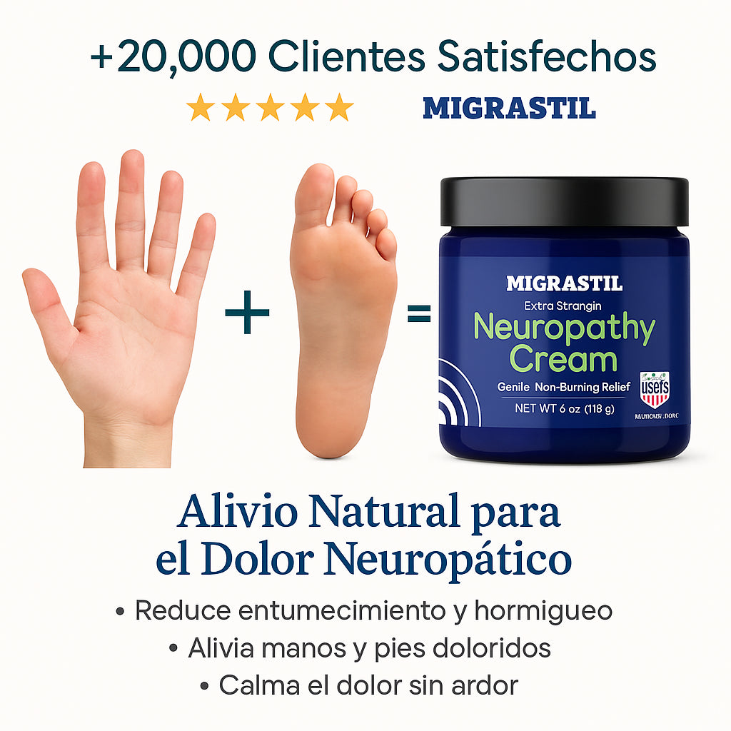 Migrastil ™ - Crema para Neuropatía - Alivio Real Desde la Raíz del Dolor Neuropático + ENVÍO GRATIS