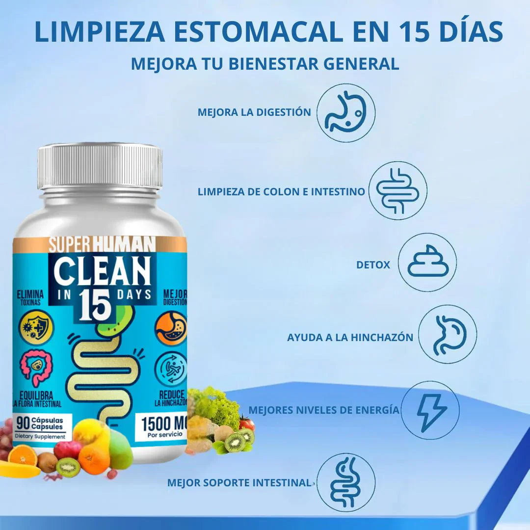 Clean15™ Limpieza Completa Estomacal en 15 días + Envío Gratis