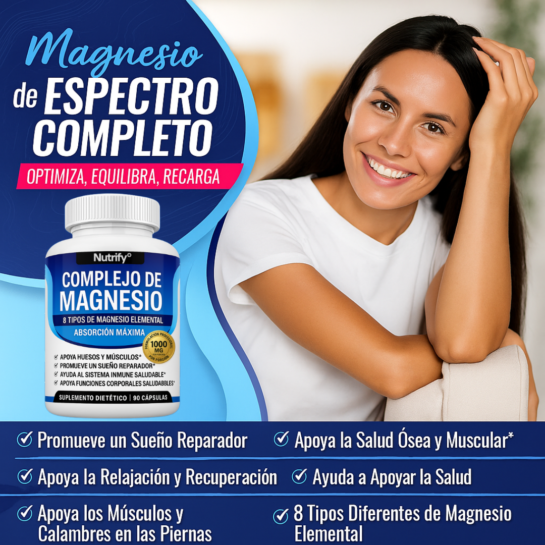 Complejo Multifuente de Magnesio 8 en 1 💊 - Energía, Relajación y Recuperación