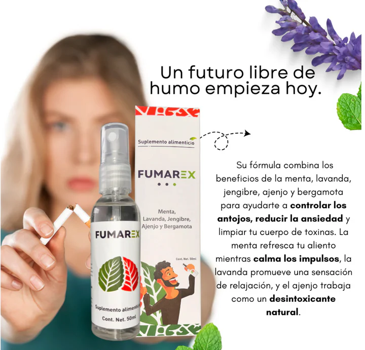 FUMAREX®  FORMULA NATURAL EN SPRAY PARA DEJAR DE FUMAR + ENVIO GRATIS